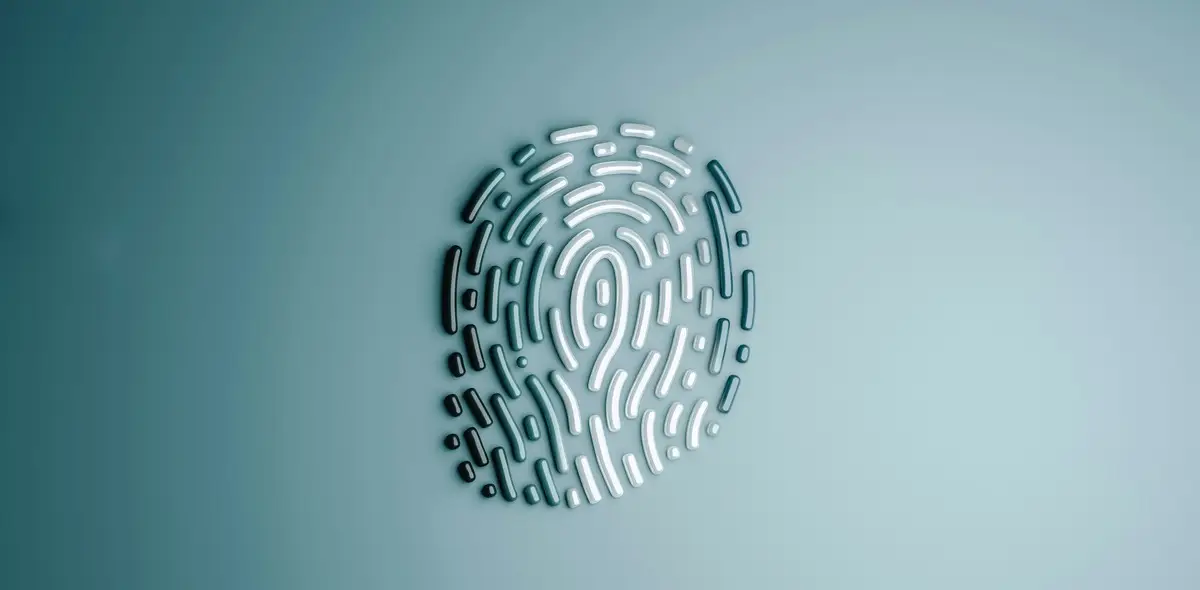 Illustration d’une empreinte digitale représentant l’identité numérique et la sécurité des accès Microsoft 365